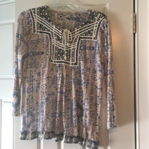 Luck brand boho gauze knit top